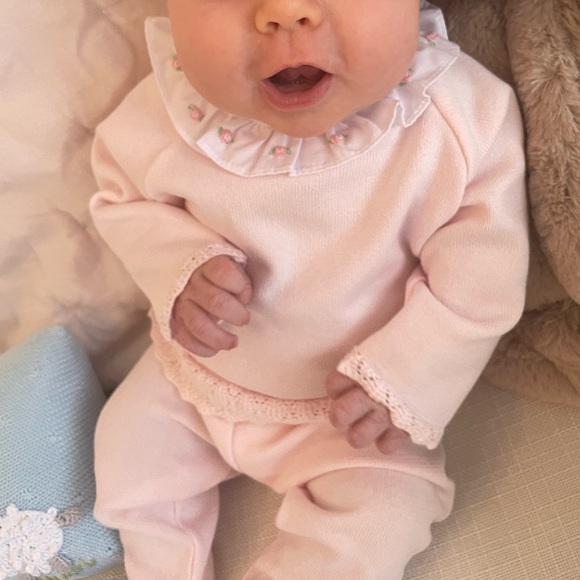 Rose Ruffle Collar Diamond Knit Set - Picture 7 of 8